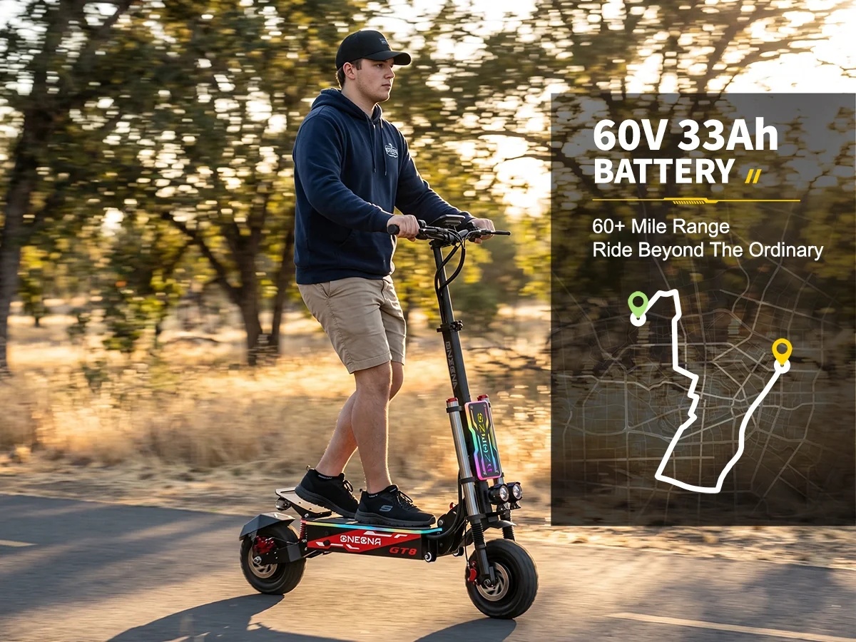ONECNA NEW GT8PRO Adult Electr - 60V 5600W Dual Motor Electric Scooter ulasan dan harga
