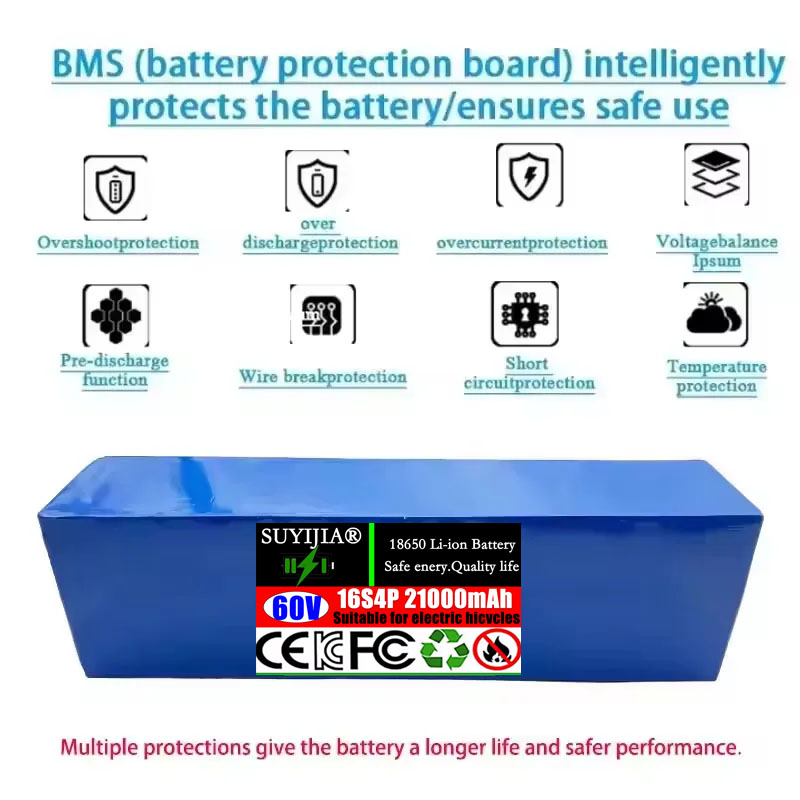60V 21Ah New 18650 16S4P 1800W - 60V 30Ah Electric Scooter Battery ulasan dan harga