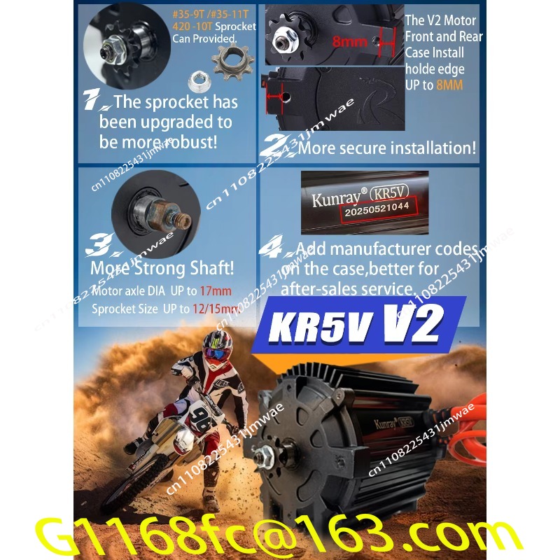 KR5V V2 Kunray 72V 5000W Elect - 72V 5000W Electric Motorcycle ulasan dan harga