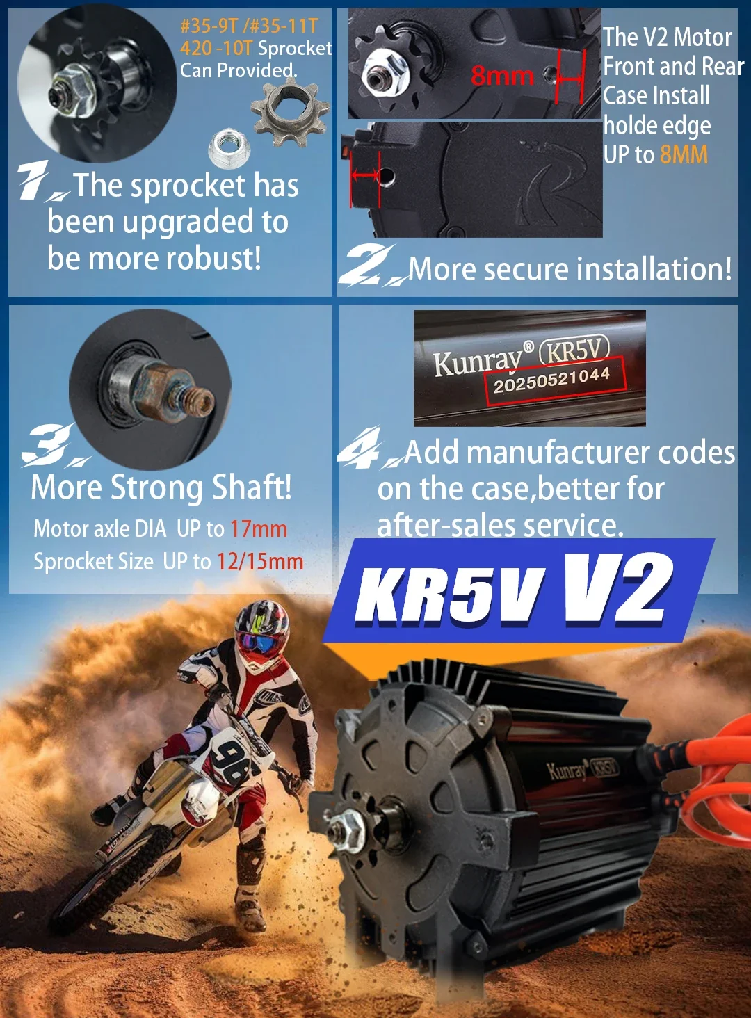 Hot SalesKR5V V2 Kunray 72V 50 - 72V 5000W Electric Motorcycle ulasan dan harga
