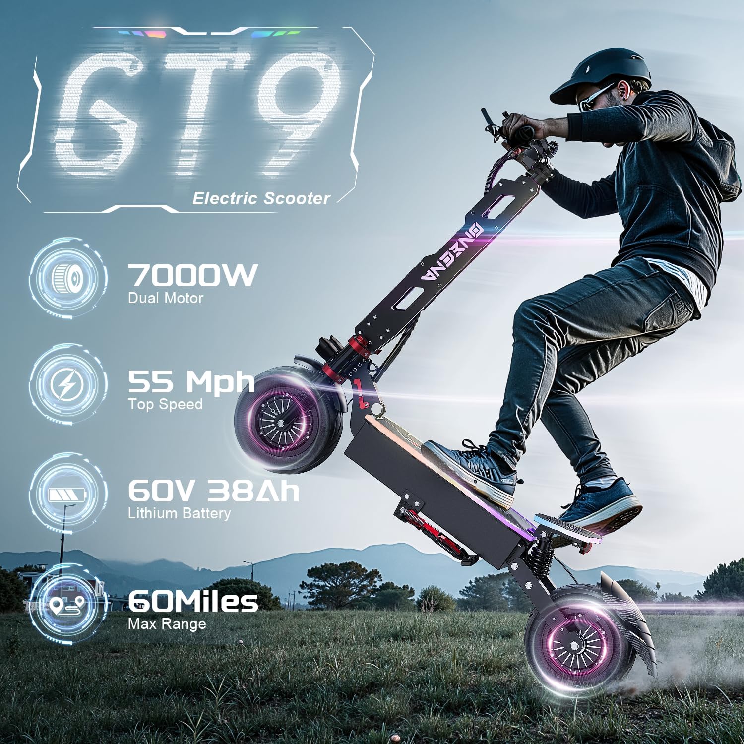 ONECNA NEW GT9 GT8 GT7 Adult E - 60V 5600W Dual Motor Electric Scooter ulasan dan harga